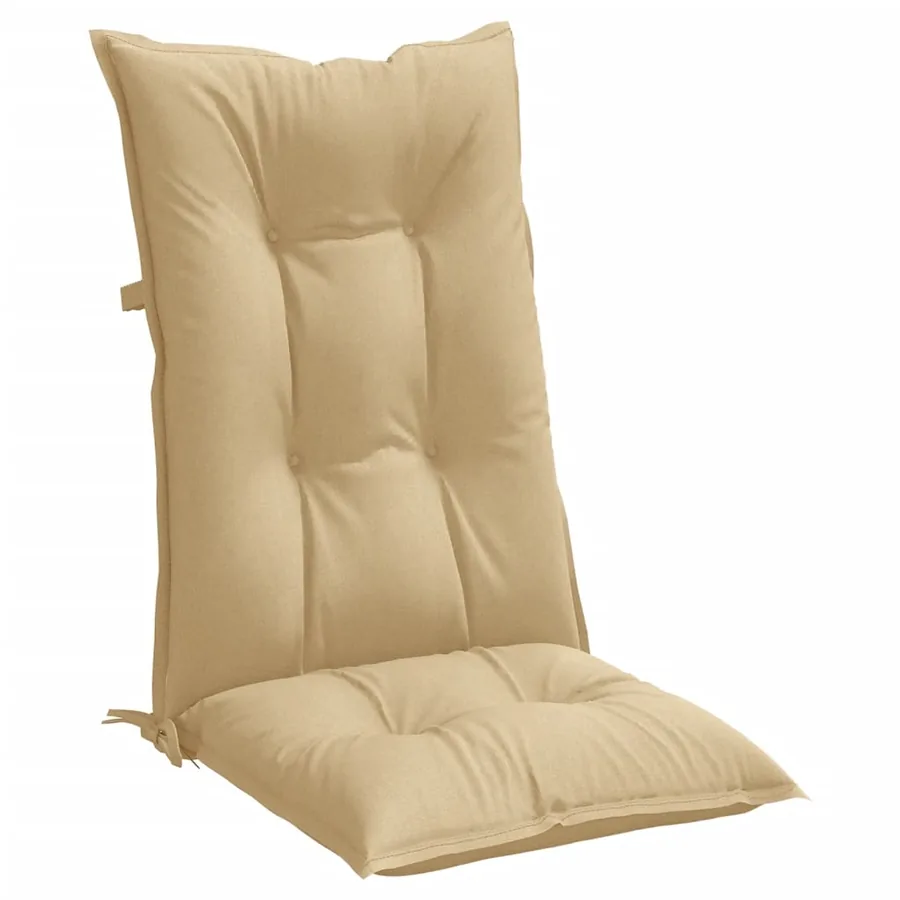 Coussins de chaise à dossier haut lot de 6 beige mélangé tissu - 5