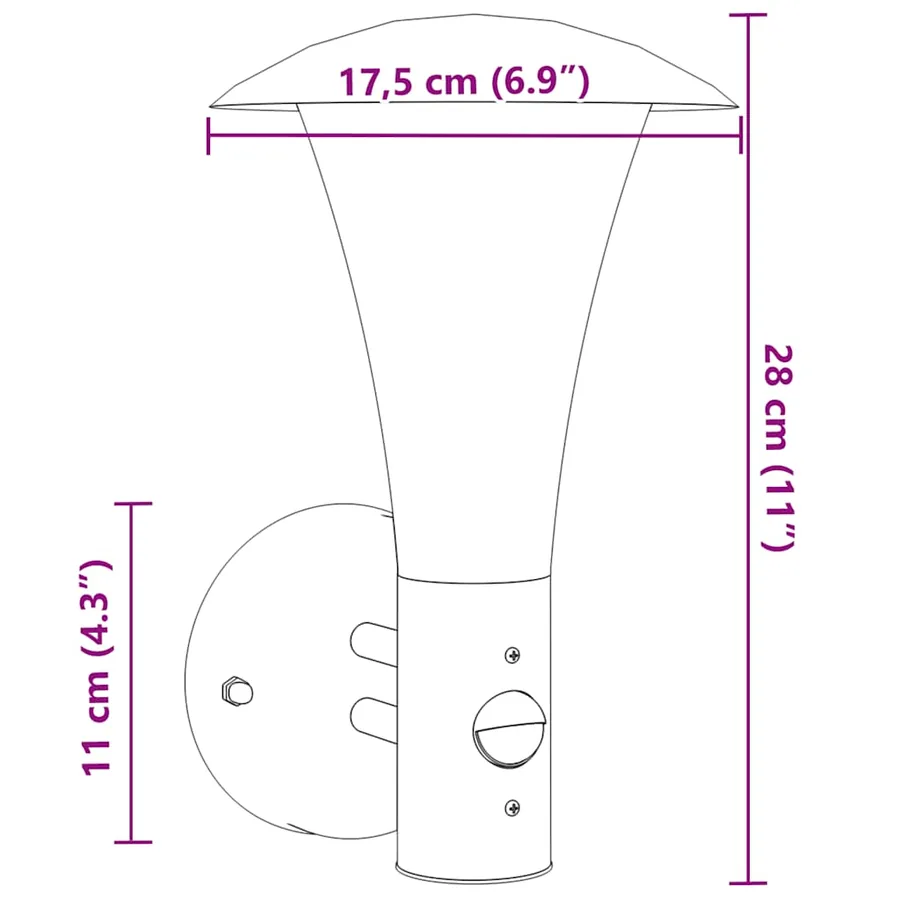 Appliques murales d'extérieur et capteurs 2pcs acier inoxydable - 7
