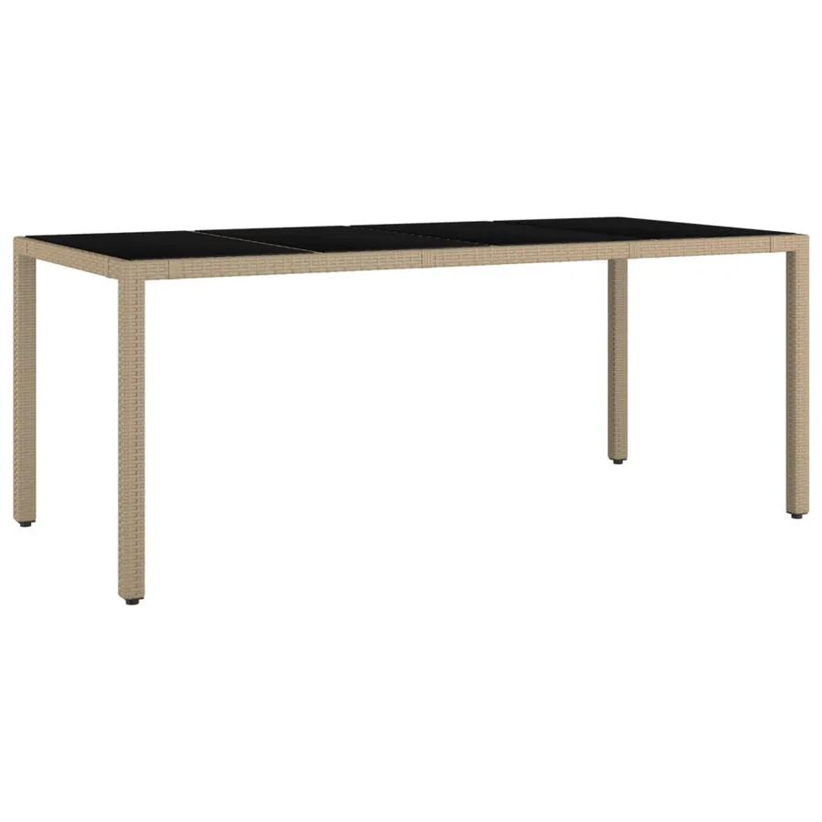 Table de jardin plateau en verre Résine tressée verre trempé - 2