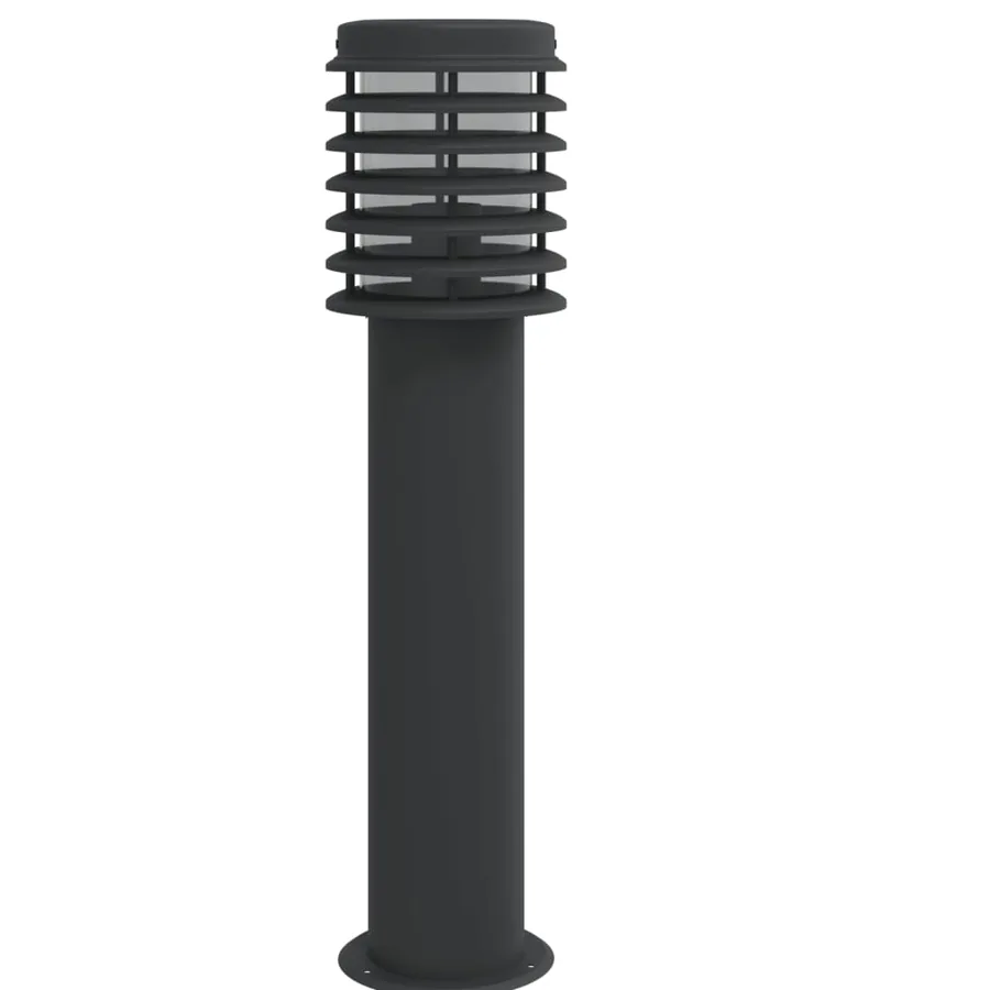 Lampadaires d'extérieur avec sortie 3 pcs noir acier inoxydable - 4