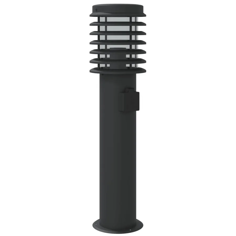Lampadaires d'extérieur avec sortie 3 pcs noir acier inoxydable - 6