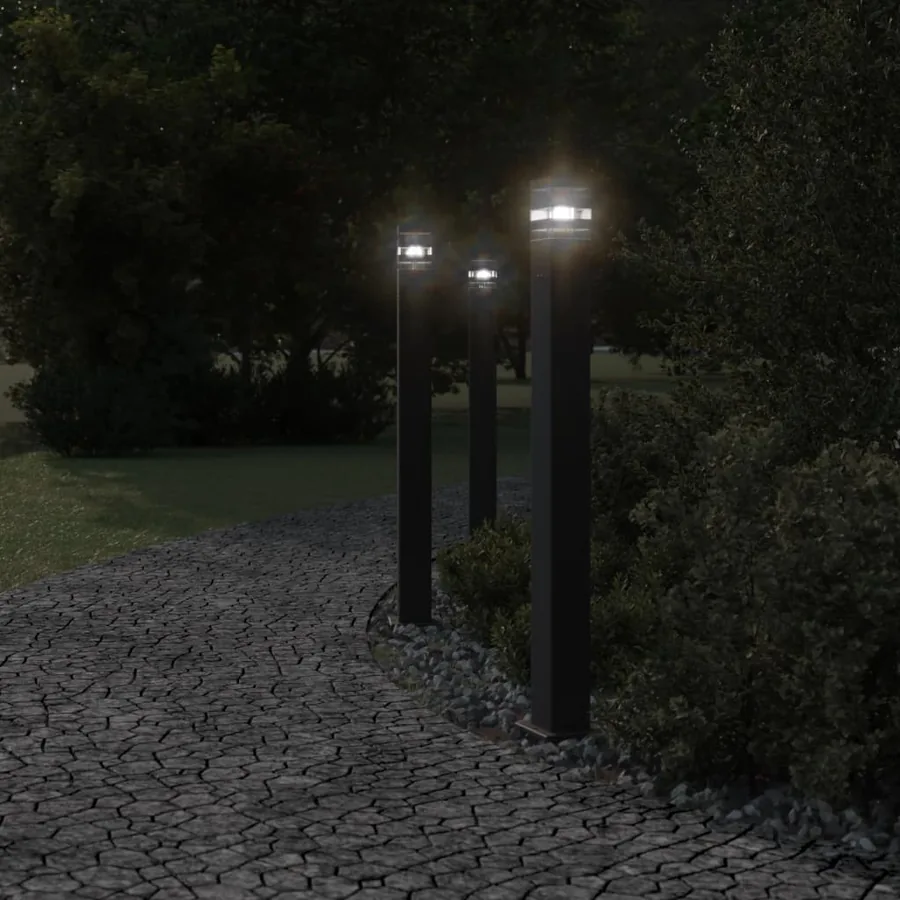 Lampadaire d'extérieur avec sortie noir 110 cm aluminium - 3