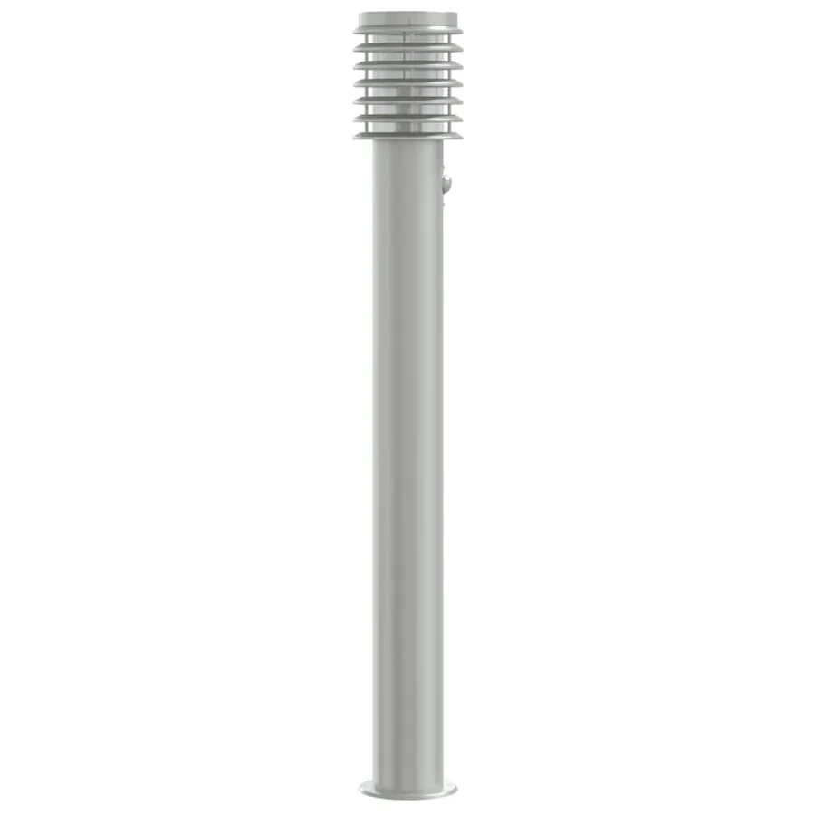 Lampadaire d'extérieur avec capteur argenté acier inoxydable - 5