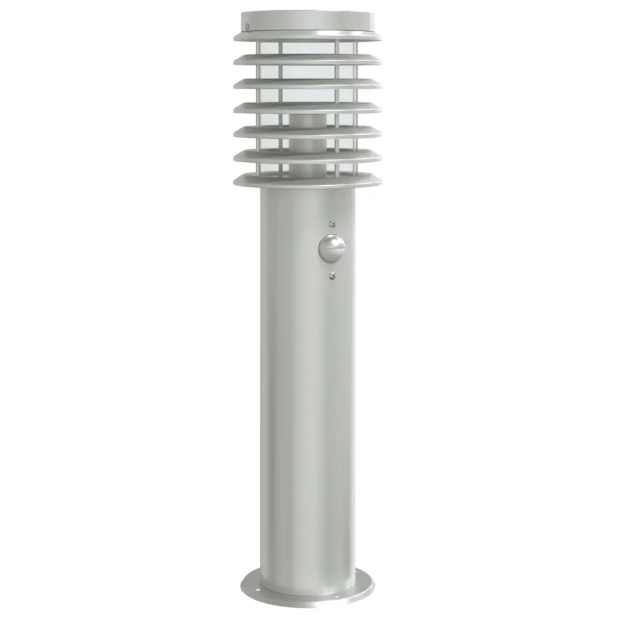 Lampadaire d'extérieur avec capteur argenté acier inoxydable - 2