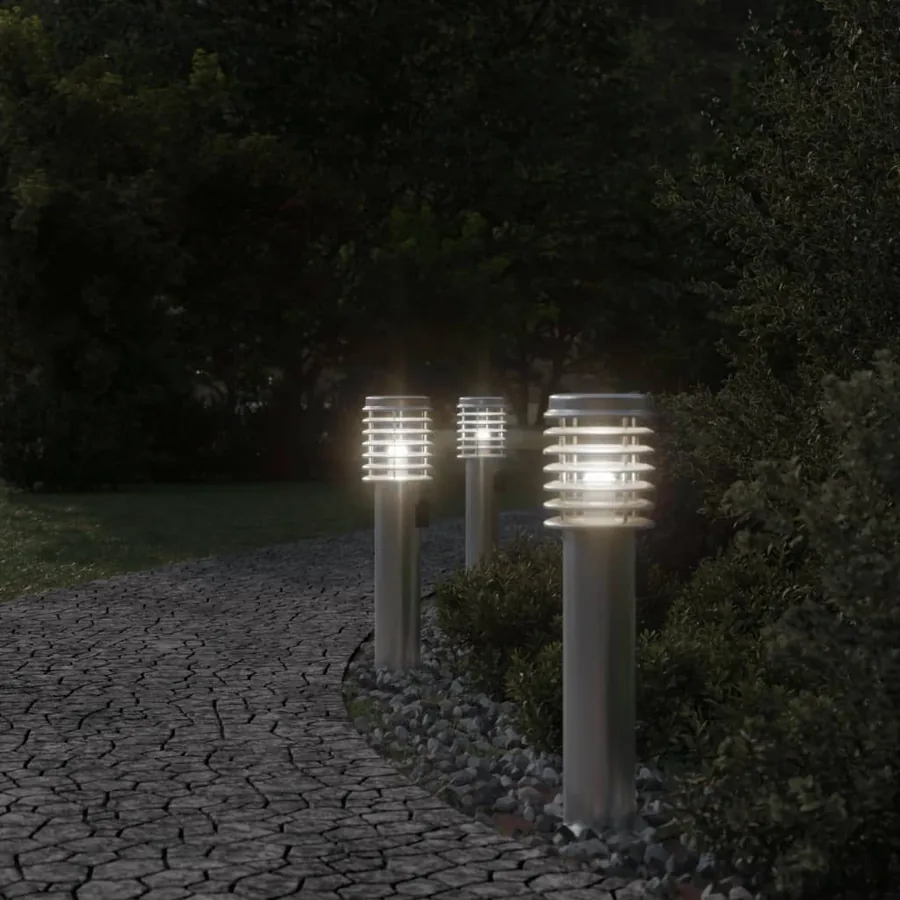 Lampadaire d'extérieur et sortie argenté 60 cm acier inoxydable - 3