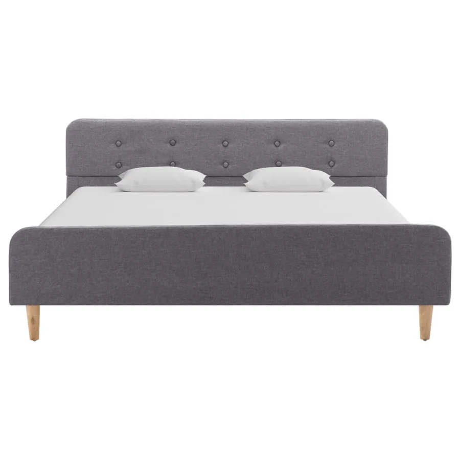 Cadre de lit sans matelas gris clair tissu 160x200 cm - 3