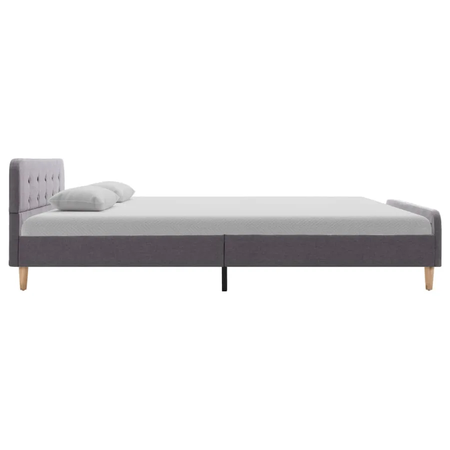 Cadre de lit sans matelas gris clair tissu 160x200 cm - 4