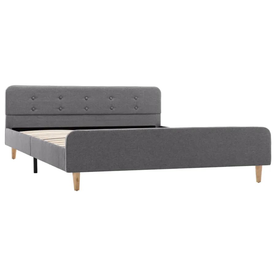 Cadre de lit sans matelas gris clair tissu 160x200 cm - 5
