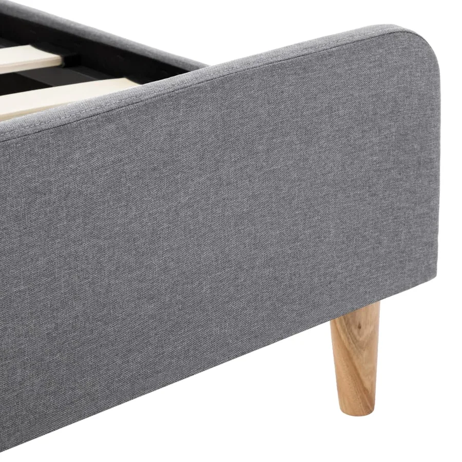 Cadre de lit sans matelas gris clair tissu 160x200 cm - 7
