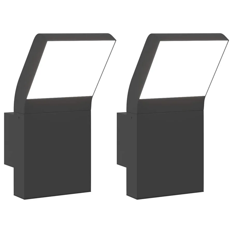 Appliques murales LED d'extérieur 2 pcs noir - 2