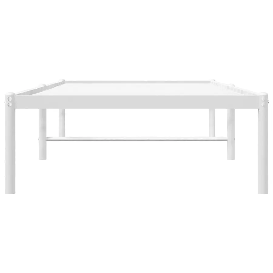 Cadre de lit métal sans matelas blanc 75x190 cm - 5