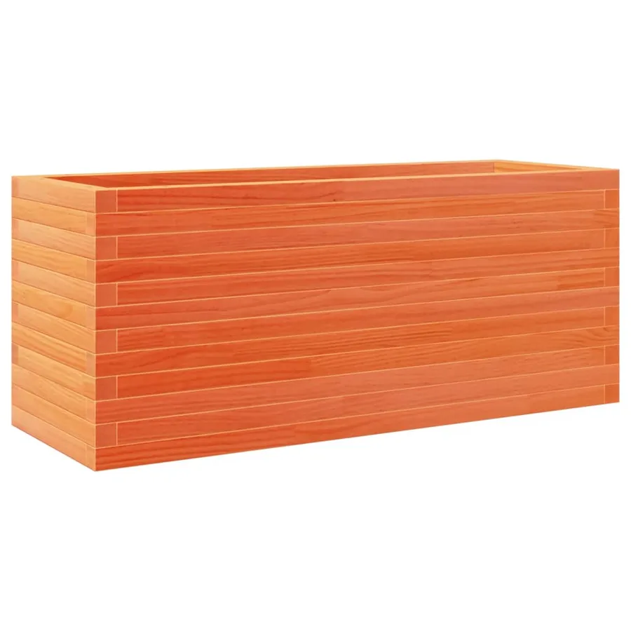 Jardinière cire marron 110x40x46 cm bois de pin massif - 2