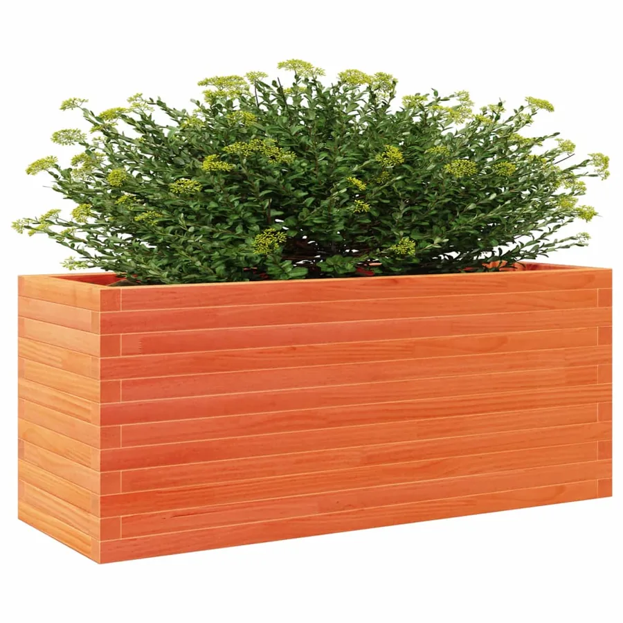 Jardinière cire marron 110x40x46 cm bois de pin massif - 4