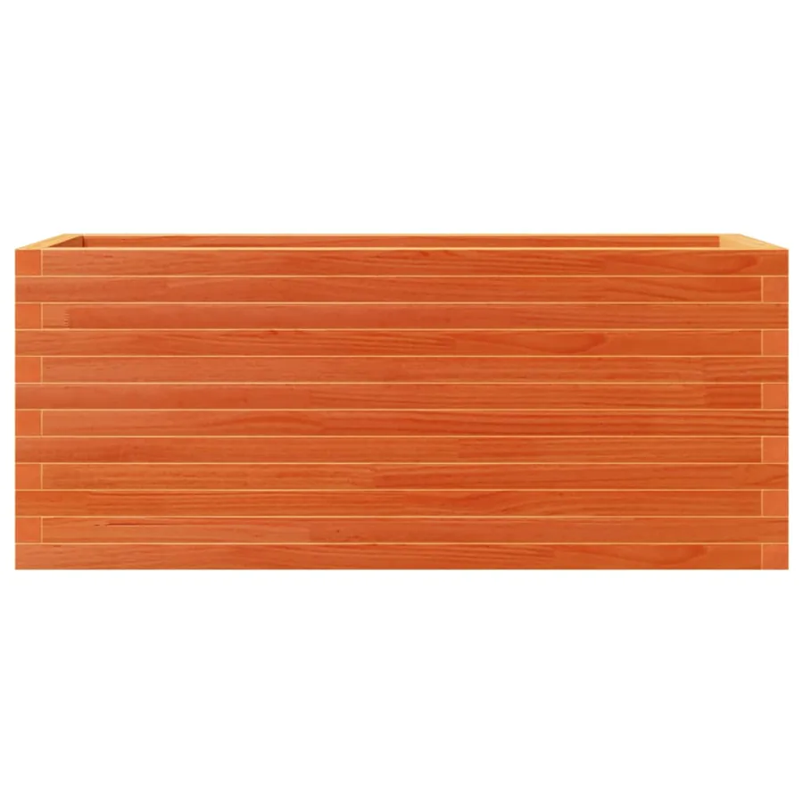 Jardinière cire marron 110x40x46 cm bois de pin massif - 5