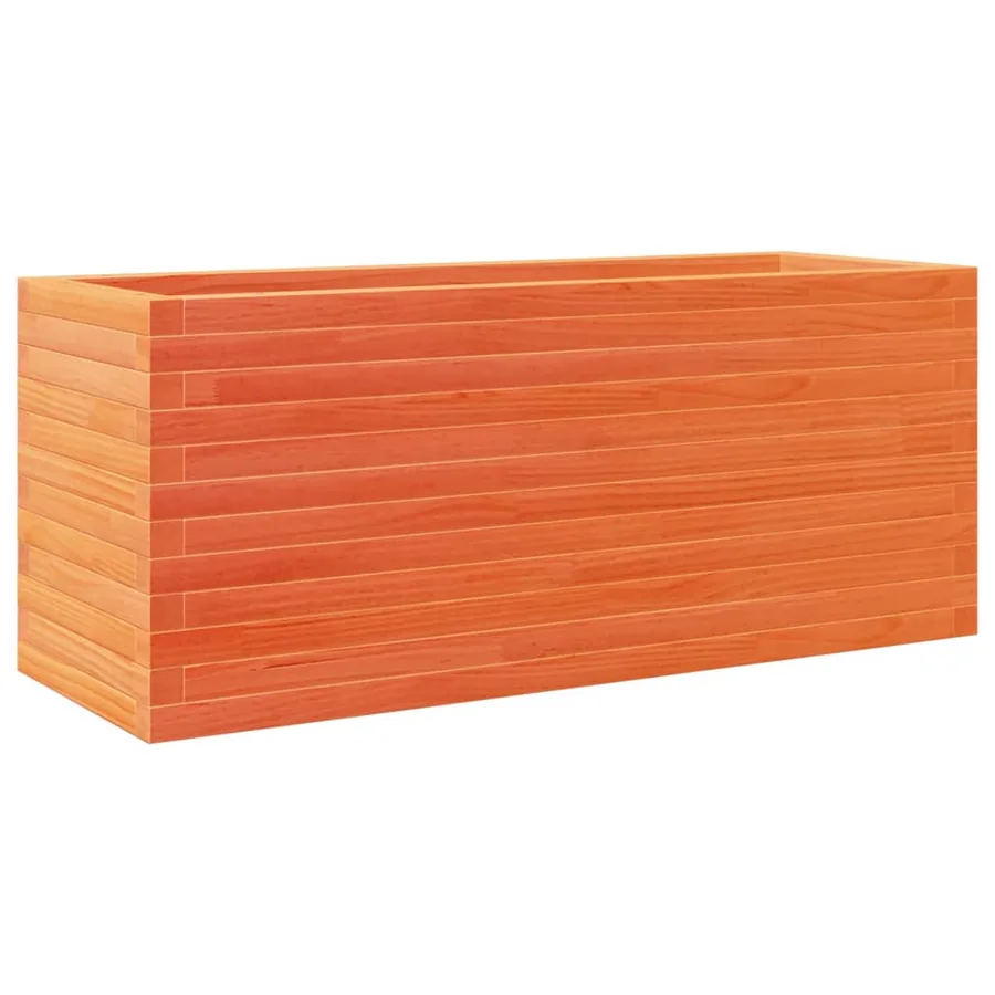 Jardinière cire marron 110x40x46 cm bois de pin massif - 7