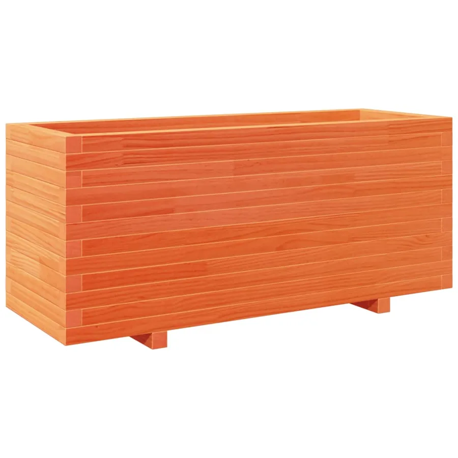Jardinière cire marron 110x40x49,5 cm bois de pin massif - 2