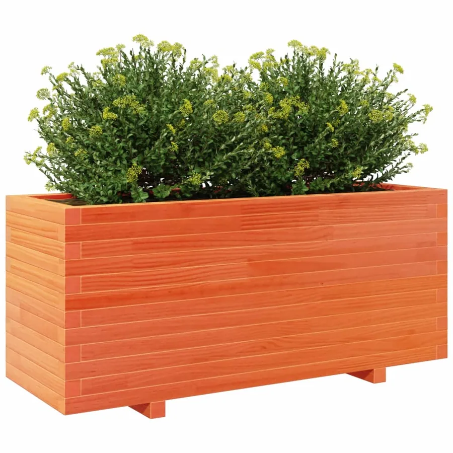 Jardinière cire marron 110x40x49,5 cm bois de pin massif - 4