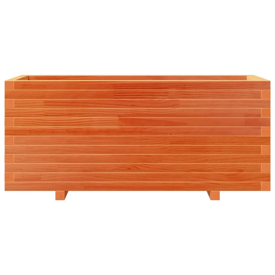 Jardinière cire marron 110x40x49,5 cm bois de pin massif - 5