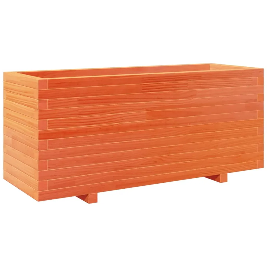 Jardinière cire marron 110x40x49,5 cm bois de pin massif - 7