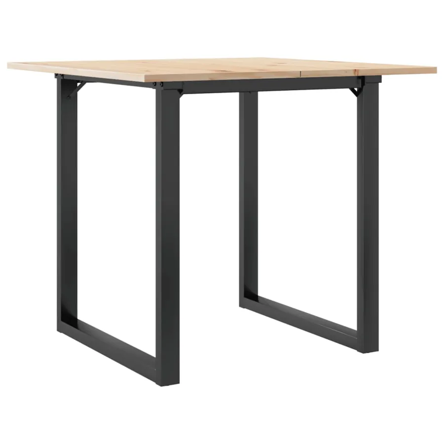Table à manger cadre en O 80x80x75 cm bois de pin massif acier - 6