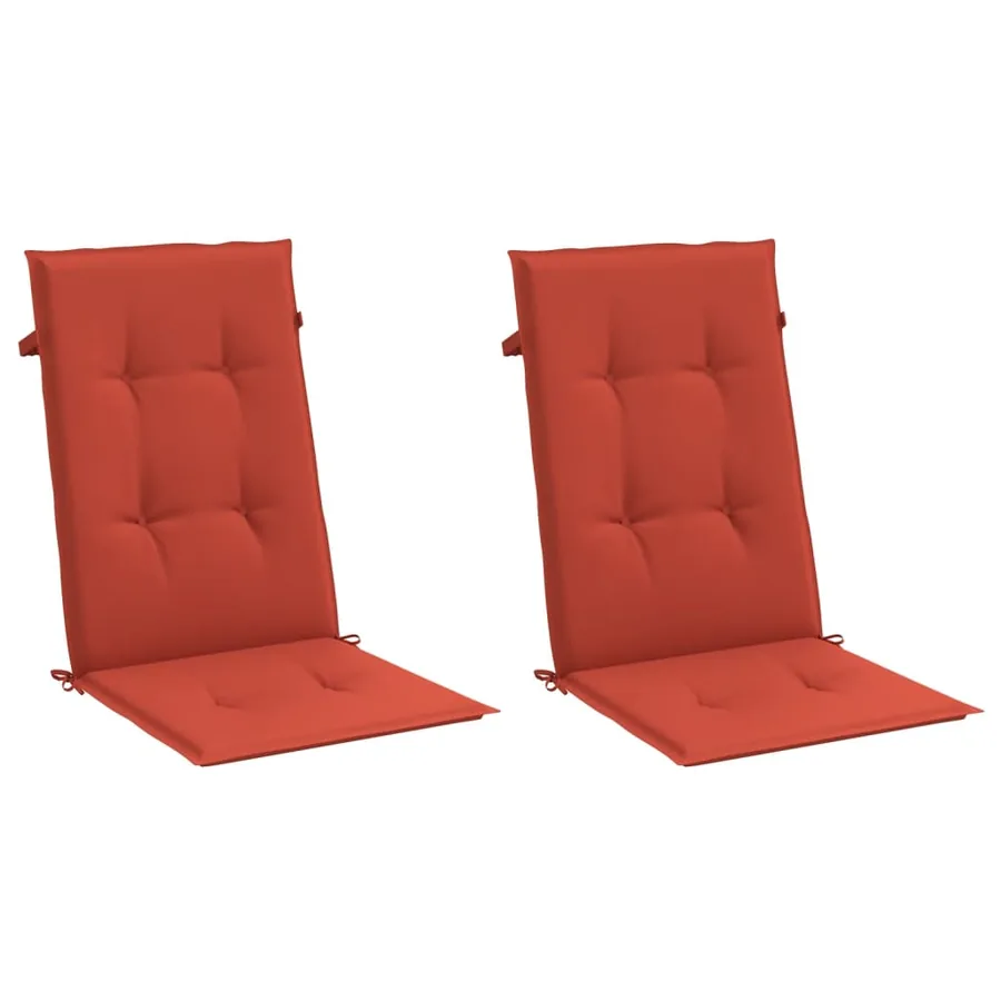 Coussins de chaise à dossier haut lot de 2 rouge mélangé tissu - 4