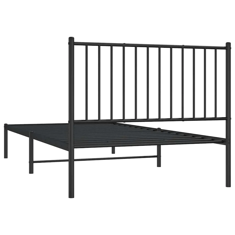 Cadre de lit métal sans matelas avec tête de lit noir 100x200cm - 8