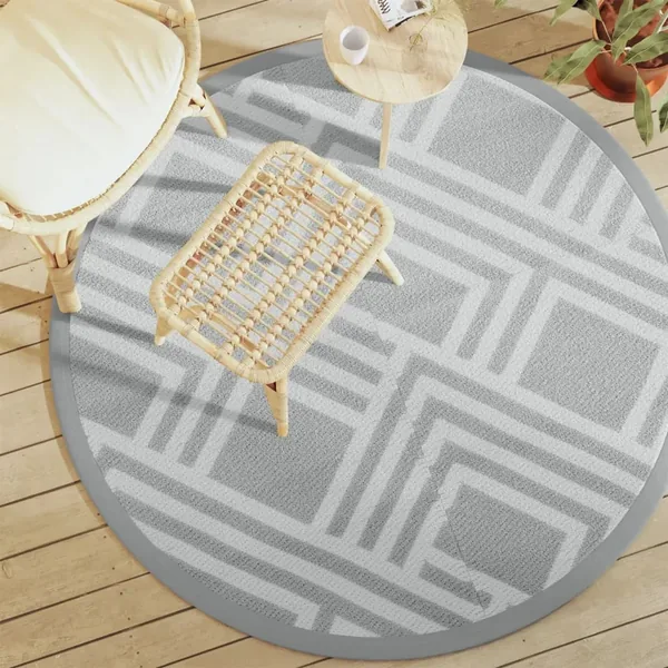 Tapis d'extérieur ARAKIL gris Ø160 cm PP