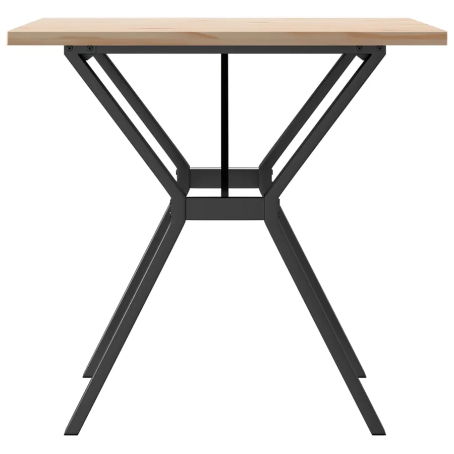 Table à manger cadre en Y 80x80x75,5cm bois de pin massif acier - 5