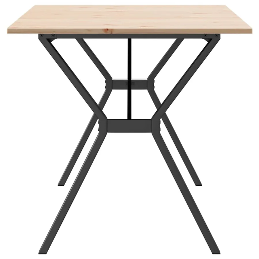 Table à manger cadre en Y 140x80x75 cm bois de pin massif acier - 5