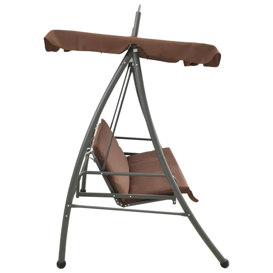 Balancelle convertible d'extérieur avec auvent Café - 3