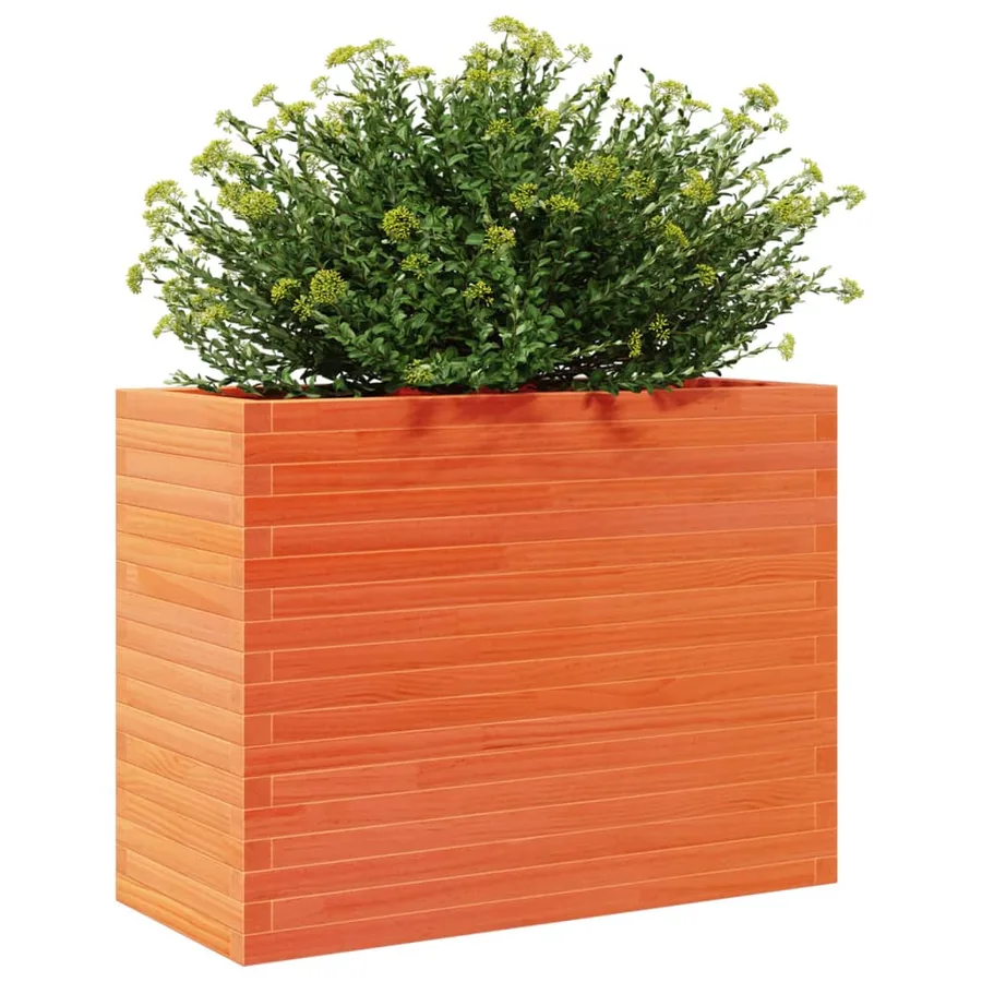 Jardinière cire marron 90x40x68,5 cm bois de pin massif - 4