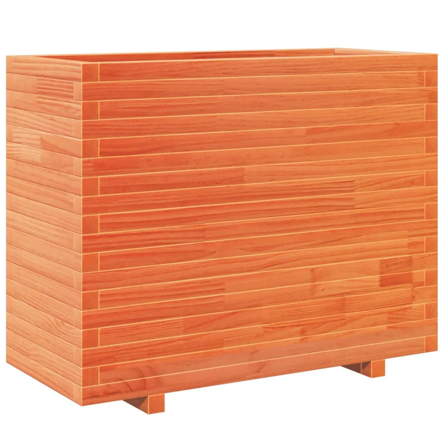 Jardinière cire marron 90x40x72,5 cm bois de pin massif - 7