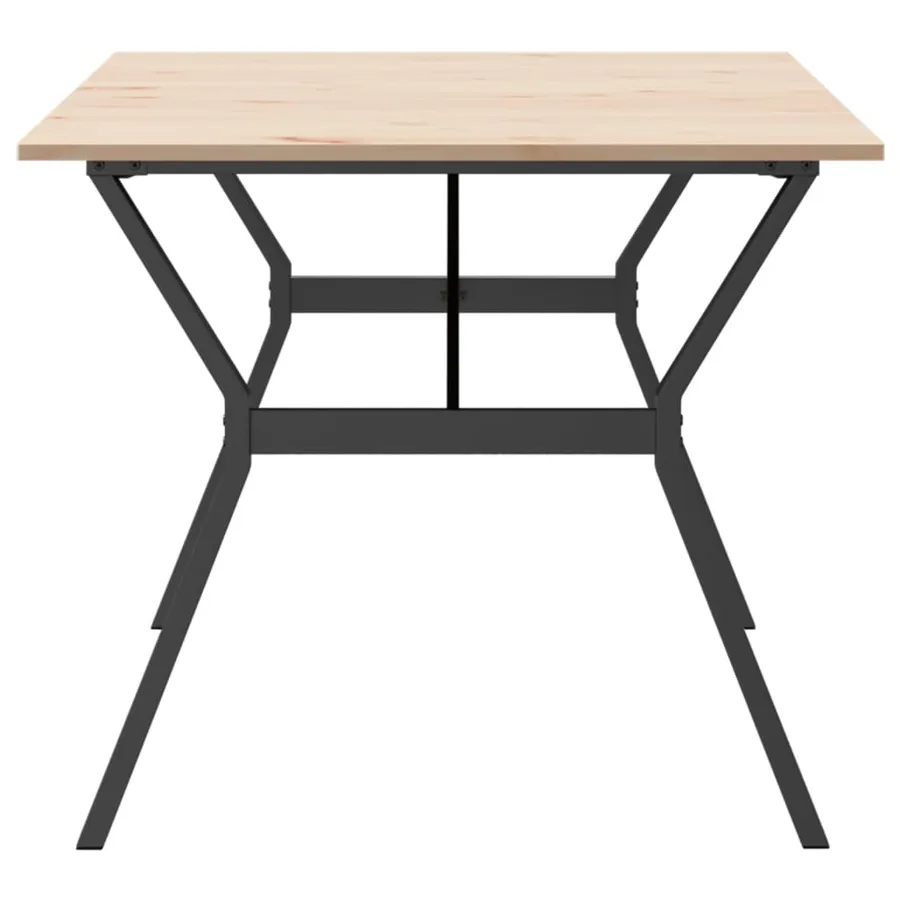 Table à manger cadre en Y 180x90x75 cm bois de pin massif acier - 5