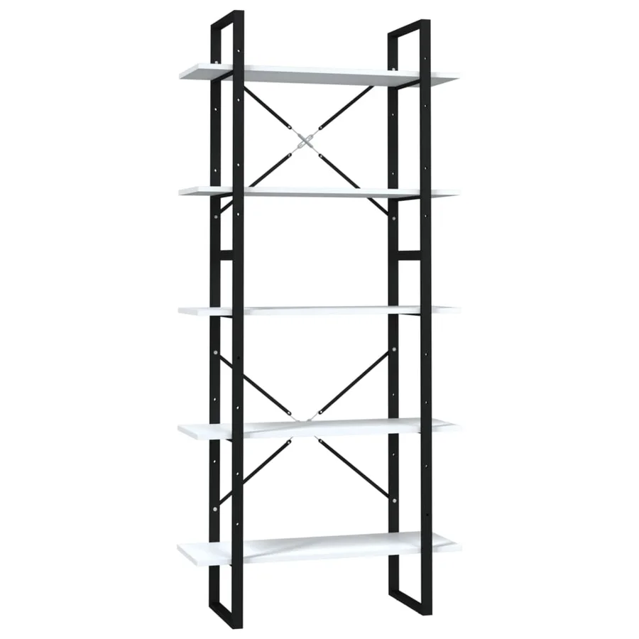 Bibliothèque à 5 niveaux Blanc 80x30x175 cm Bois d'ingénierie - 2