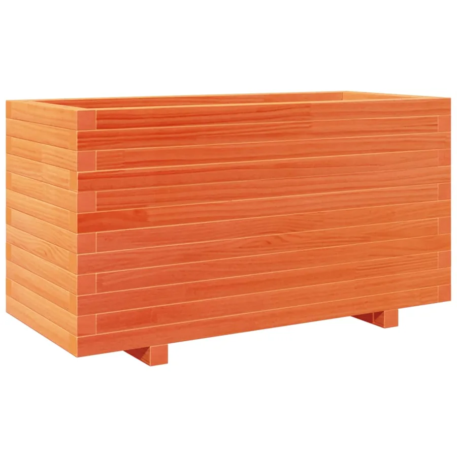 Jardinière cire marron 90x40x49,5 cm bois de pin massif - 2