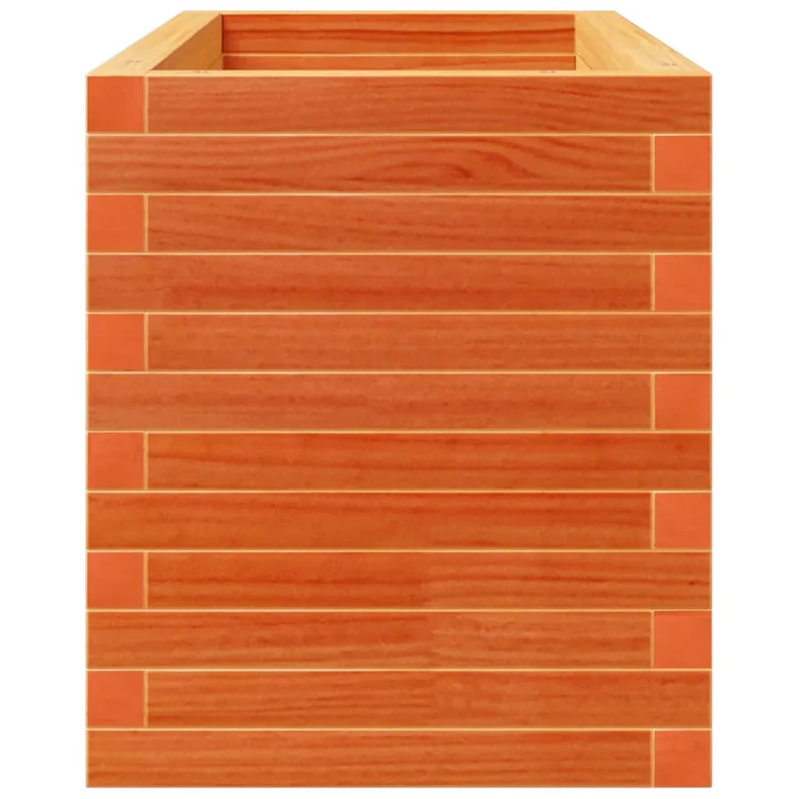 Jardinière cire marron 90x40x49,5 cm bois de pin massif - 6
