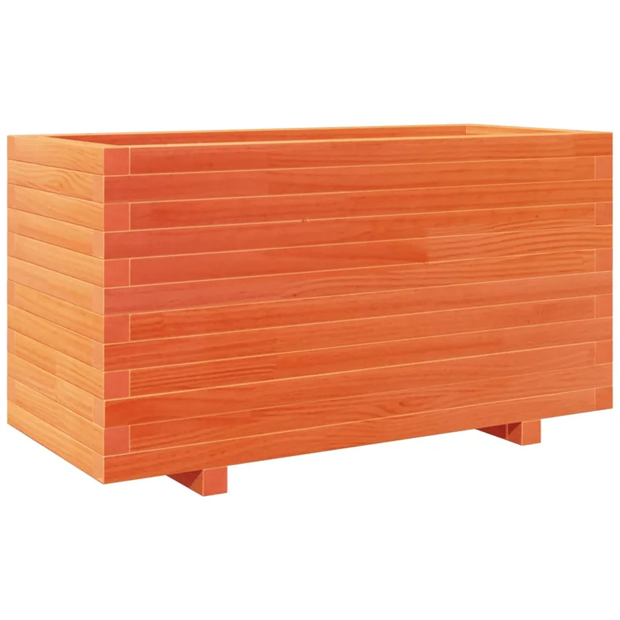 Jardinière cire marron 90x40x49,5 cm bois de pin massif - 7
