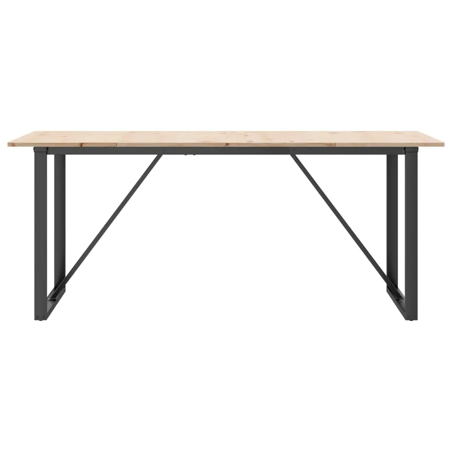 Table à manger cadre en O 180x90x75 cm bois de pin massif acier - 4