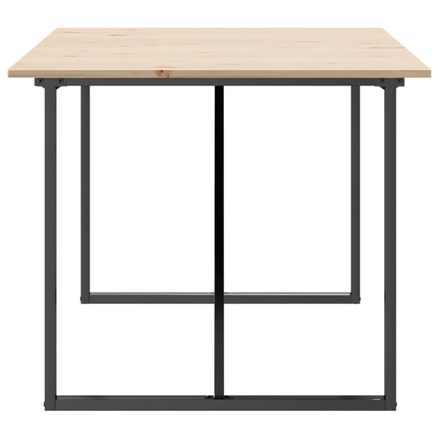 Table à manger cadre en O 180x90x75 cm bois de pin massif acier - 5