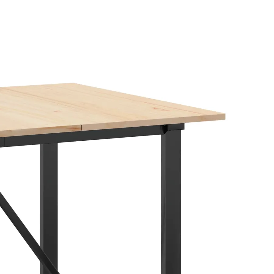 Table à manger cadre en O 180x90x75 cm bois de pin massif acier - 7