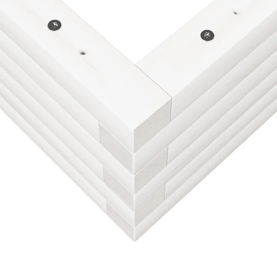 Jardinière blanc 90x60x23 cm bois de pin massif - 8