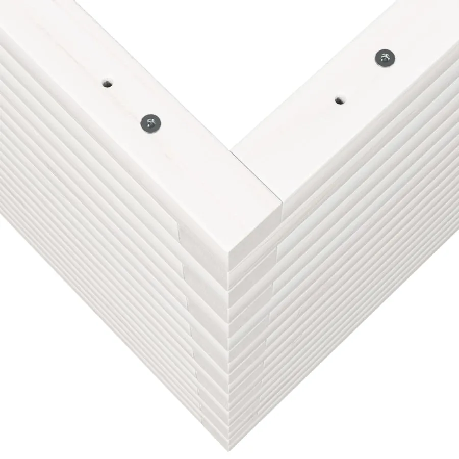 Jardinière blanc 90x60x68,5 cm bois de pin massif - 8