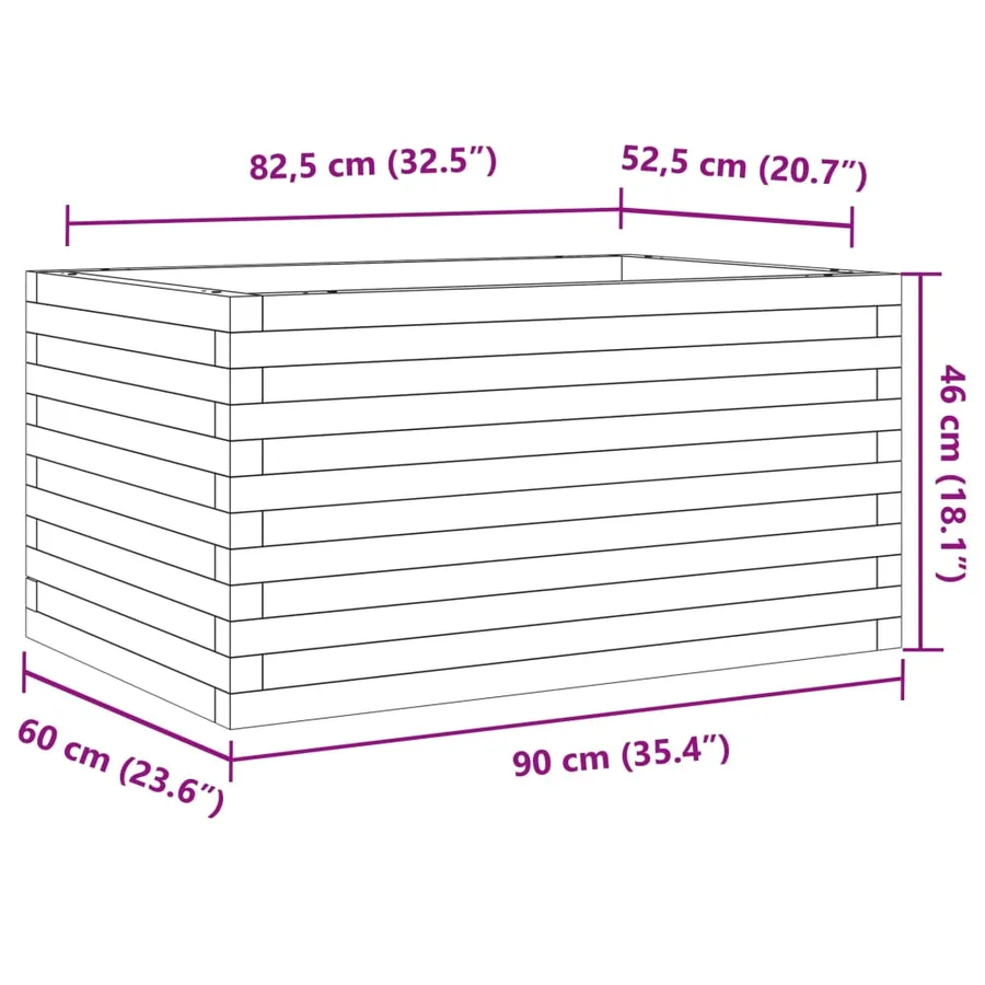 Jardinière 90x60x46 cm bois de pin imprégné - 10