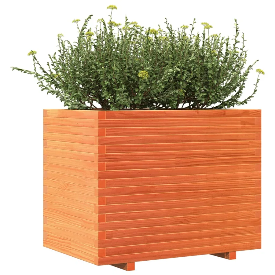 Jardinière cire marron 90x60x72,5 cm bois de pin massif - 4