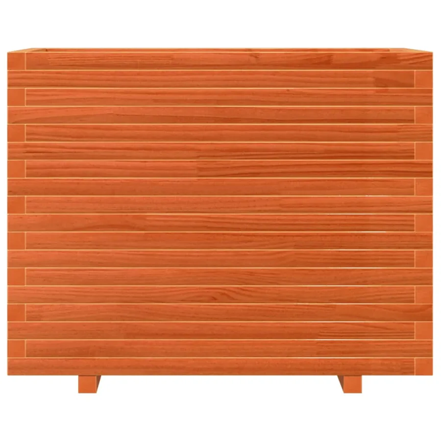 Jardinière cire marron 90x60x72,5 cm bois de pin massif - 5