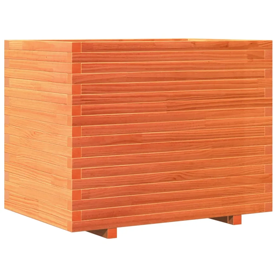 Jardinière cire marron 90x60x72,5 cm bois de pin massif - 7