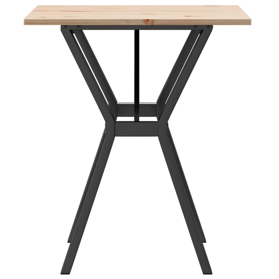 Table à manger cadre en Y 70x70x75 cm bois de pin massif acier - 5