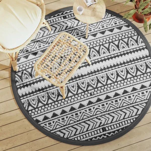 Tapis d'extérieur ARAKIL noir Ø160 cm PP