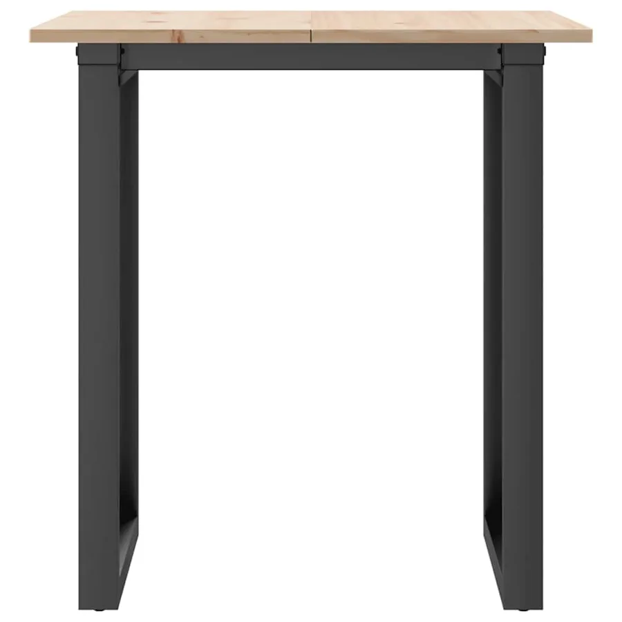 Table à manger cadre en O 70x70x75 cm bois de pin massif acier - 4