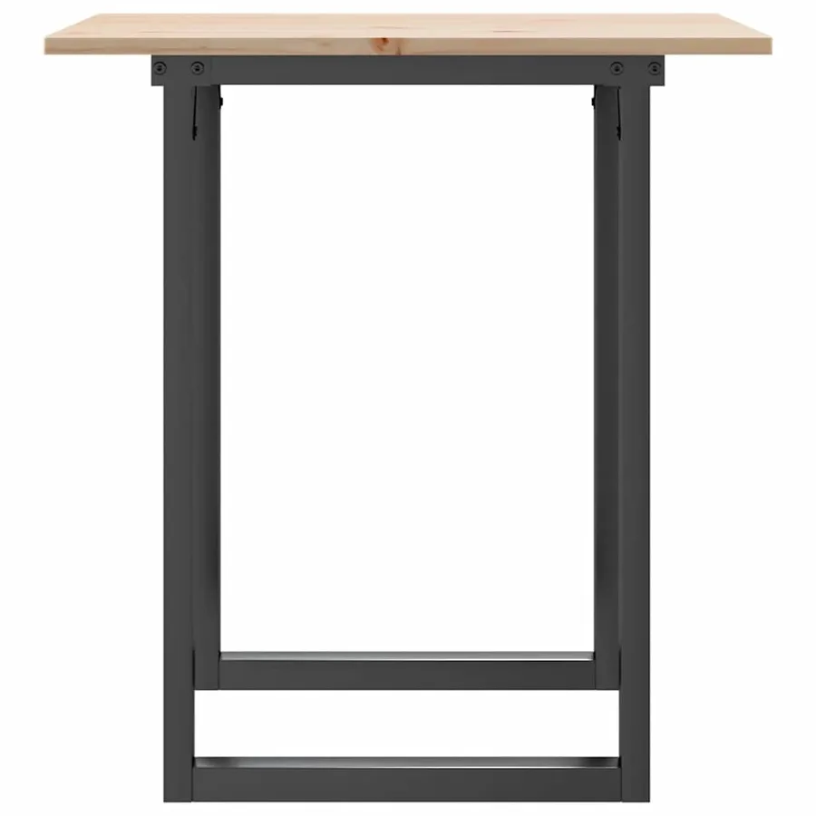 Table à manger cadre en O 70x70x75 cm bois de pin massif acier - 5